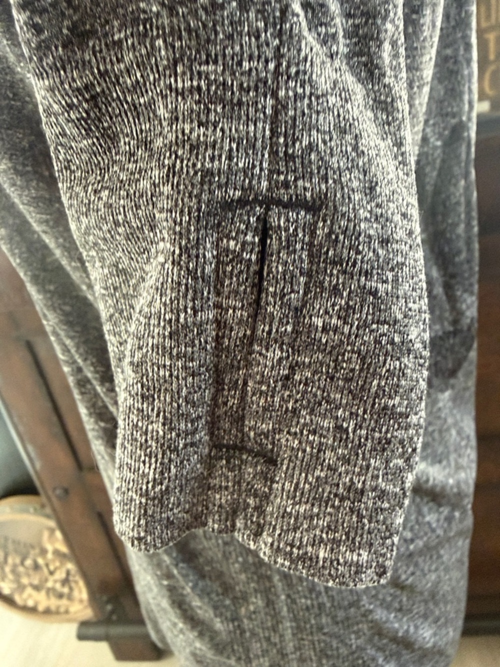 oiselle Charcoal Grey Long-Sleeve Tee with Bird Silhouette Print - Picture 7 of 8